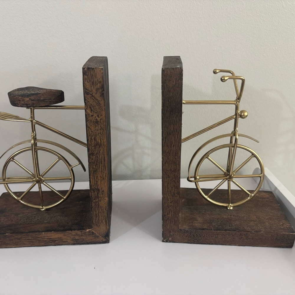 Threshold Gold and Brown Bicycle Bookends
